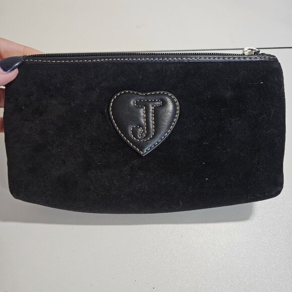 VIntage Juicy Couture Black Velour Pouch Makeup - Picture 2 of 3